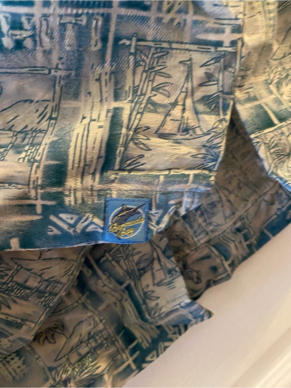 BERMUDA BAY 100% Silk Resortwear Button Down Short Sleeve Shirt in Blue - M - Picture 8 of 11